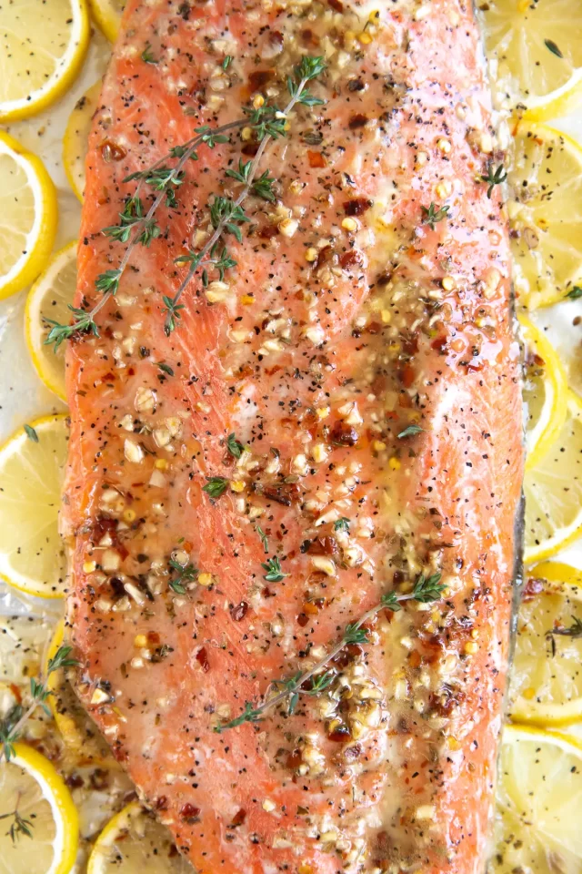 Baked Salmon with lemon butter quick dinner idea and recipe