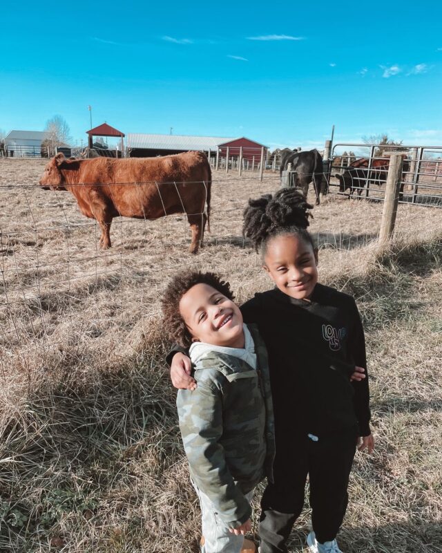 Annalise and Deuce Visiting the farm animals 