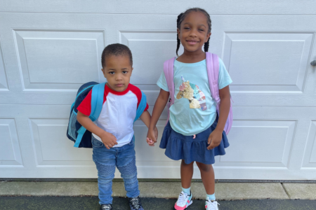 BACK TO SCHOOL PHOTO OF ANNALISE AND DEUCE