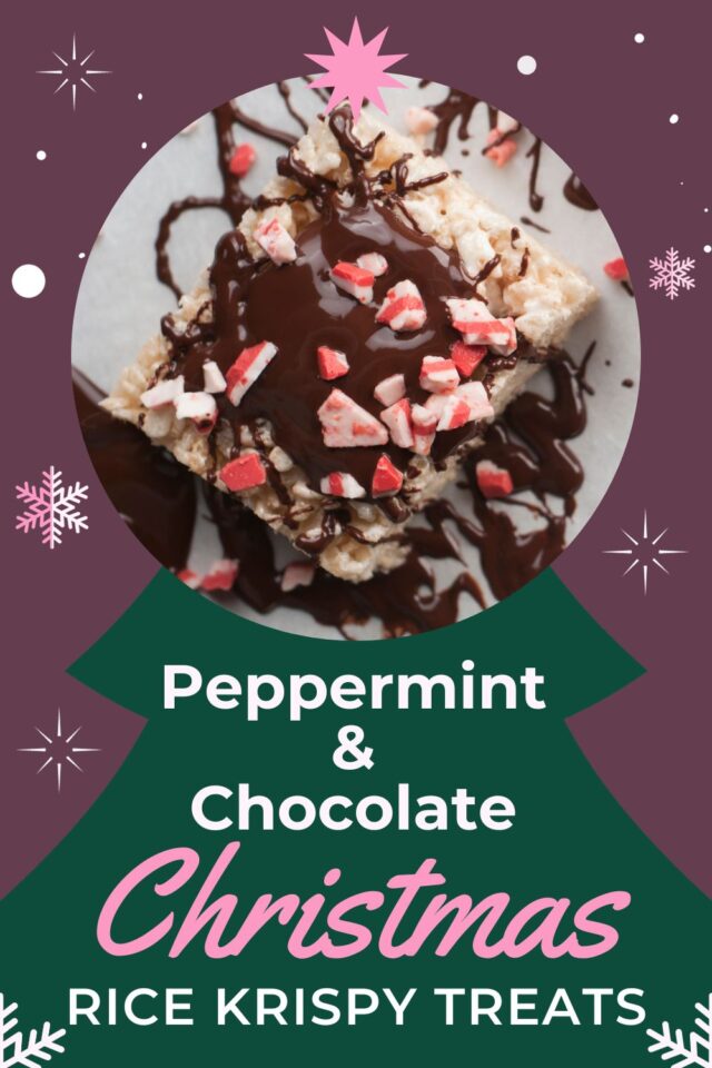 Easy Peppermint and Chocolate Rice Krispy Treats recipe!