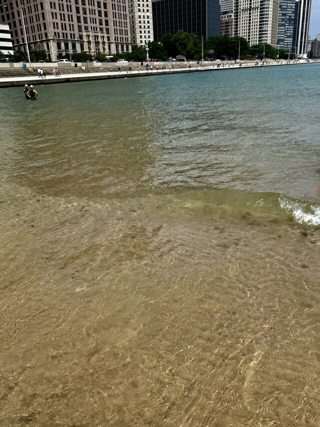 Clear water of lake Michigan.