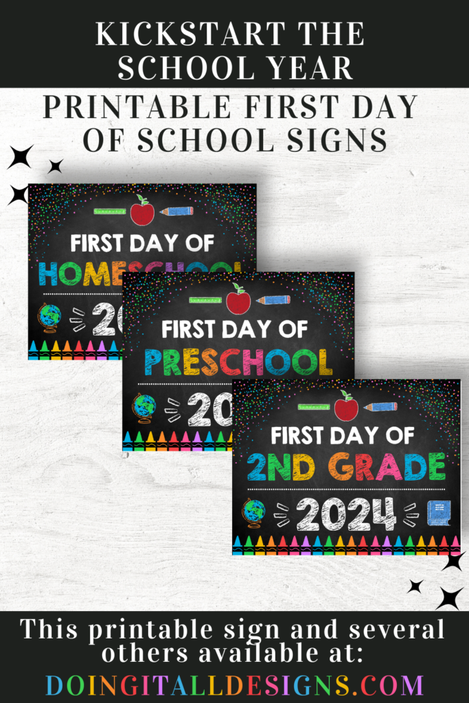 Kickstart the school year with printable first day of school signs!