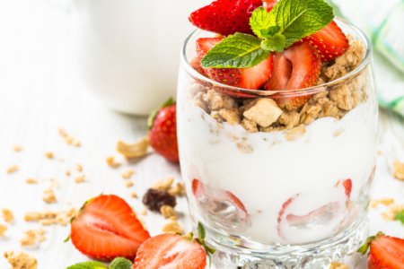 Healthy fruit parfait great for busy mornings