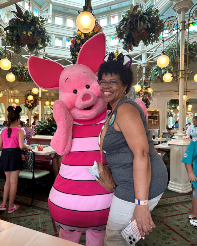 Mimi with Piglet at Disney's Crystal Palace