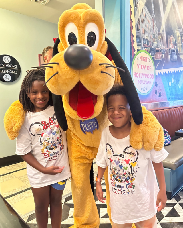 The kids loved meeting Pluto and the rest of Mickey's friend at Hollywood and Vine.